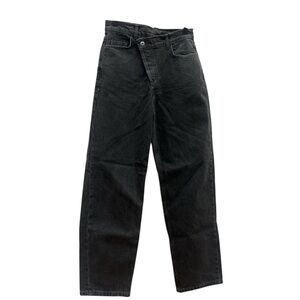 ASOS Collision Black High-Waisted  Cross Over Jeans